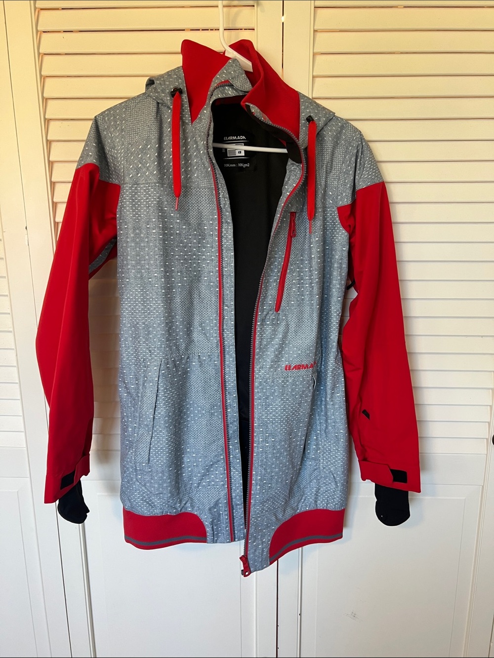 Elanrada Women's Gray and Red Ski Jacket — Weatherproof Hooded Shell